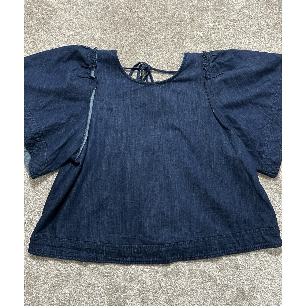 Pilcro Women's XL Denim Batwing Blouse Back Tie - Picture 3 of 7